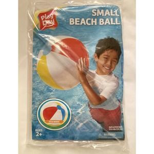 Traditional Inflatable Beach Ball 13" Diameter - Play Day New in Pack Ages 2+
